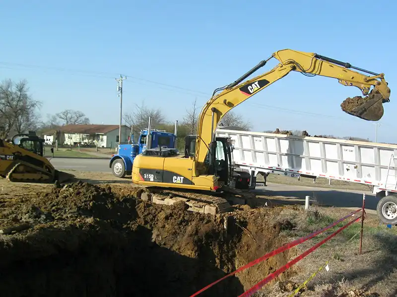 removing contaminated dirt from gas station